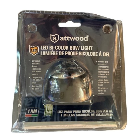 Attwood LED Deck-Mount Bicolor Bow Light With 1 NM Visibility Boat - Picture 1 of 3